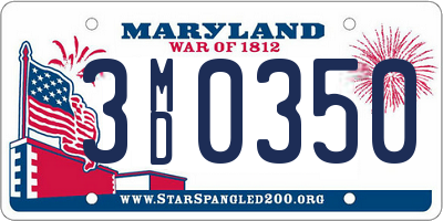 MD license plate 3MD0350