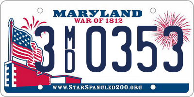 MD license plate 3MD0353