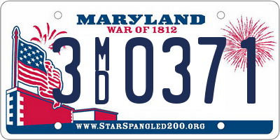 MD license plate 3MD0371