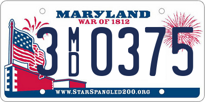 MD license plate 3MD0375