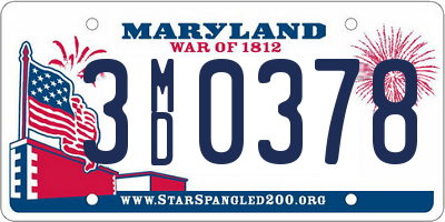 MD license plate 3MD0378