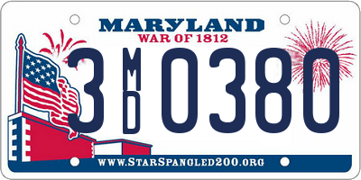 MD license plate 3MD0380