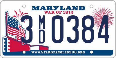 MD license plate 3MD0384