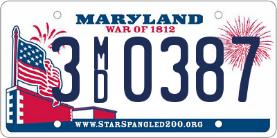 MD license plate 3MD0387