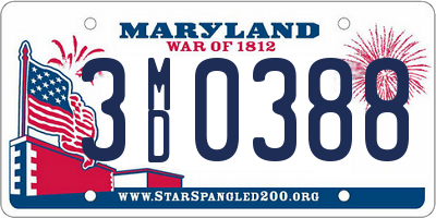 MD license plate 3MD0388