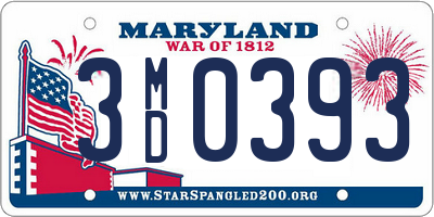 MD license plate 3MD0393