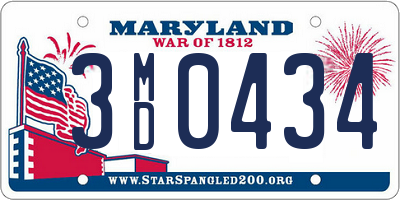 MD license plate 3MD0434