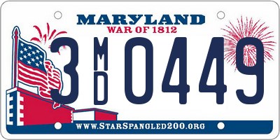 MD license plate 3MD0449