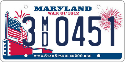 MD license plate 3MD0451
