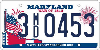 MD license plate 3MD0453