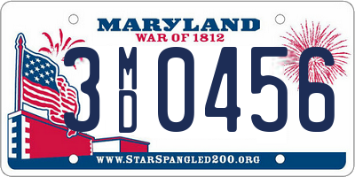 MD license plate 3MD0456