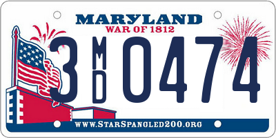 MD license plate 3MD0474