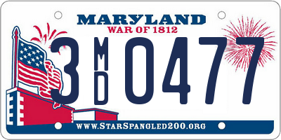 MD license plate 3MD0477