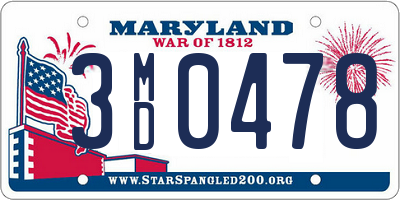 MD license plate 3MD0478