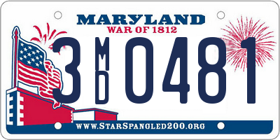 MD license plate 3MD0481