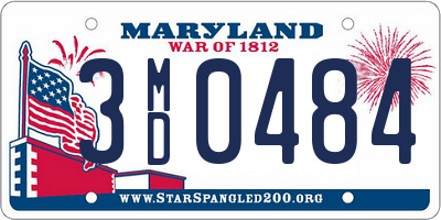 MD license plate 3MD0484