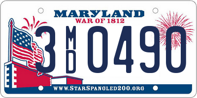 MD license plate 3MD0490