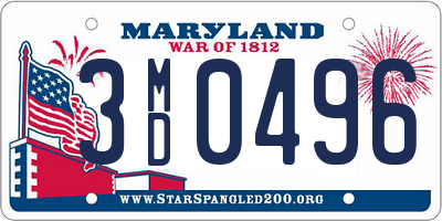 MD license plate 3MD0496