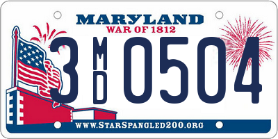 MD license plate 3MD0504