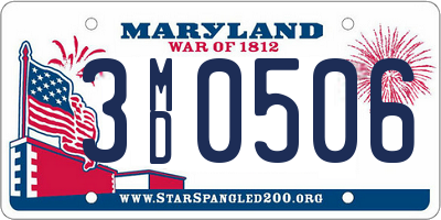 MD license plate 3MD0506