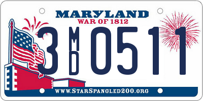 MD license plate 3MD0511