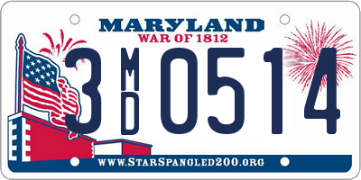 MD license plate 3MD0514