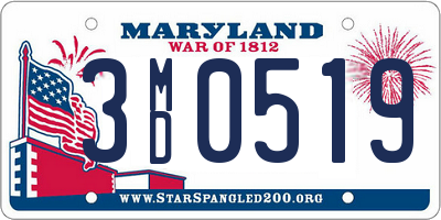 MD license plate 3MD0519