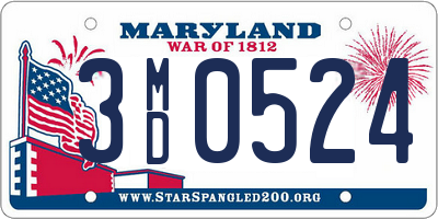 MD license plate 3MD0524