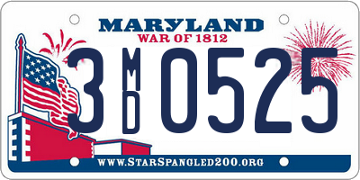 MD license plate 3MD0525