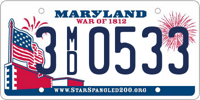 MD license plate 3MD0533