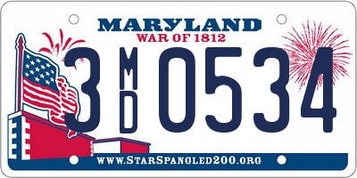 MD license plate 3MD0534