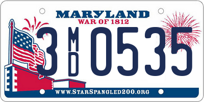 MD license plate 3MD0535