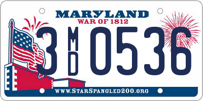 MD license plate 3MD0536