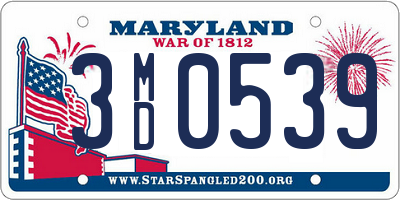 MD license plate 3MD0539