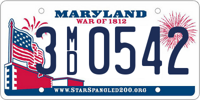 MD license plate 3MD0542