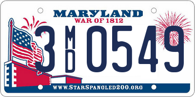 MD license plate 3MD0549