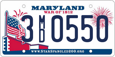 MD license plate 3MD0550