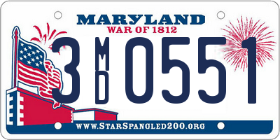 MD license plate 3MD0551