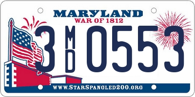 MD license plate 3MD0553