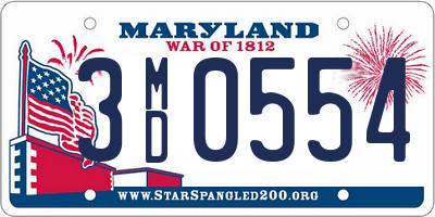 MD license plate 3MD0554