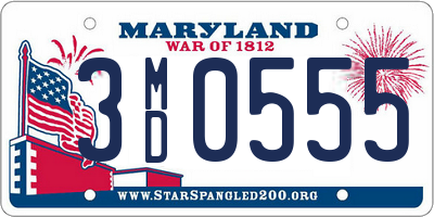 MD license plate 3MD0555