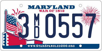 MD license plate 3MD0557