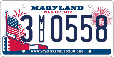 MD license plate 3MD0558