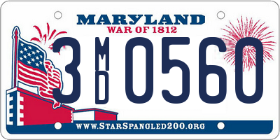 MD license plate 3MD0560