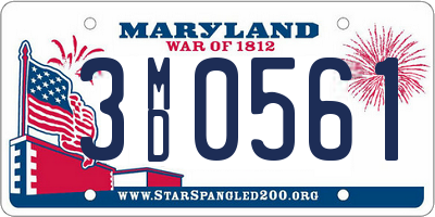 MD license plate 3MD0561