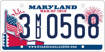 MD license plate 3MD0568