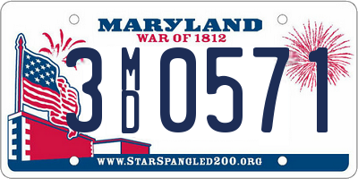 MD license plate 3MD0571
