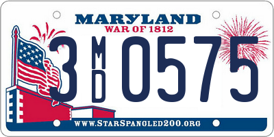MD license plate 3MD0575