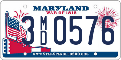 MD license plate 3MD0576