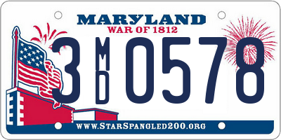 MD license plate 3MD0578